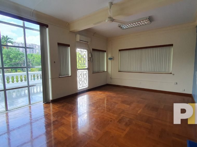 bedroom with glass window - Real Estate in Myanmar