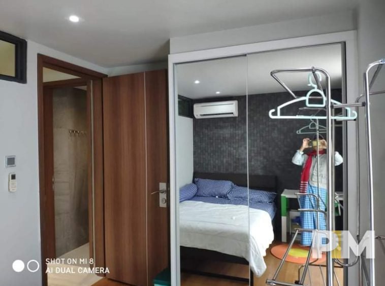 bedroom with mirror - Yangon Real Estate