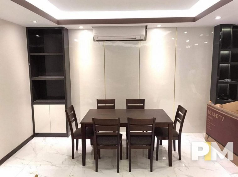 dining room with dining table - properties in Myanmar