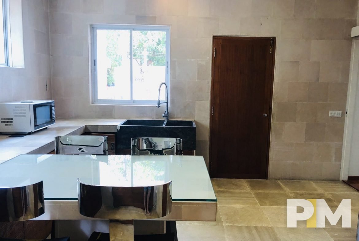 dining room with microwave - Yangon Real Estate