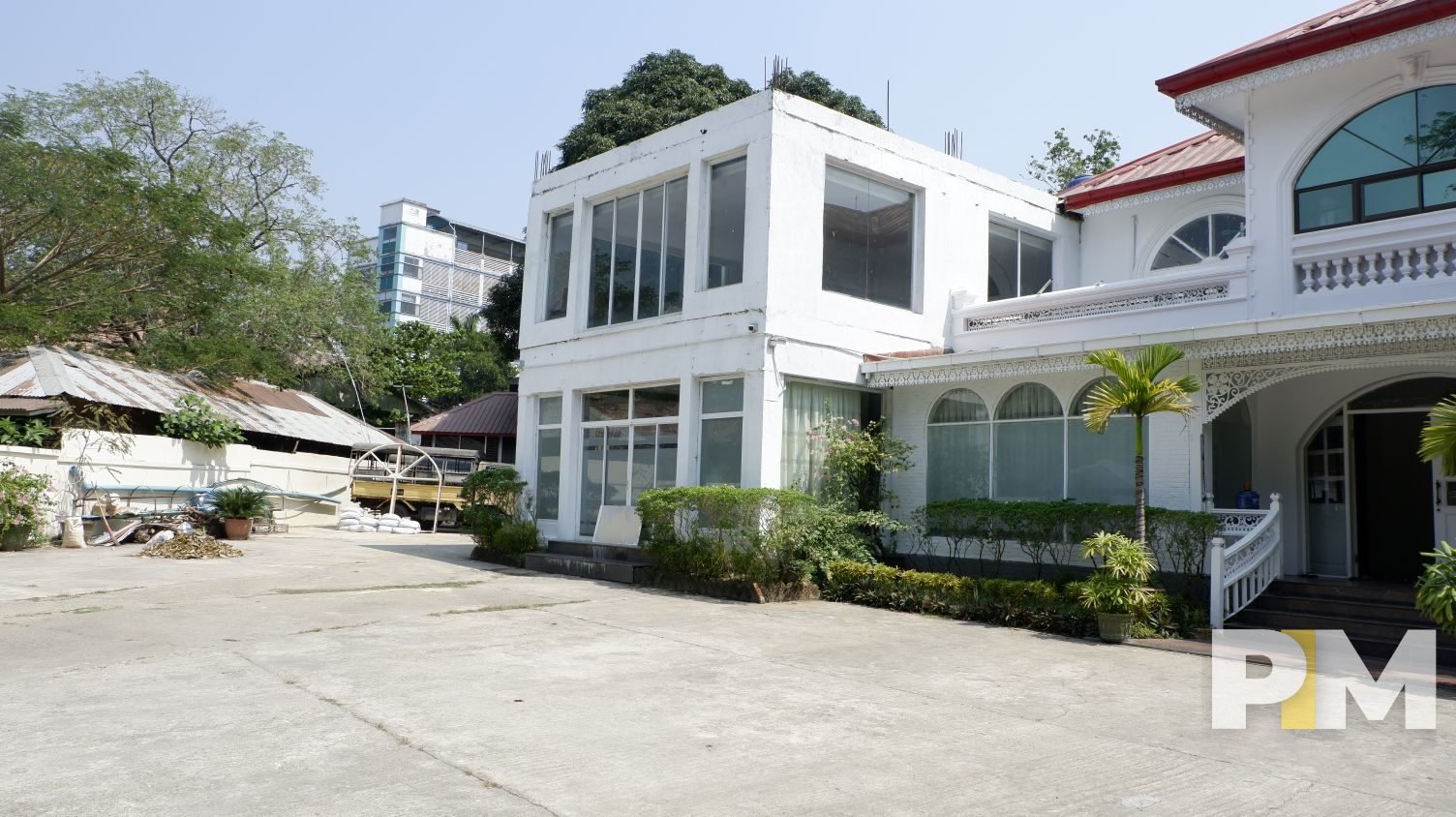 front space of the house with car parking - property in Yangon