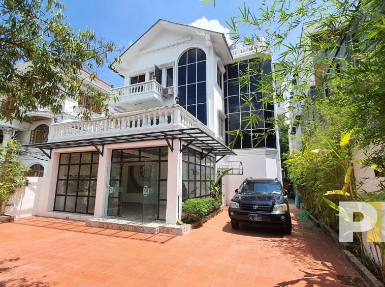 front view with car parking - Yangon Real Estate