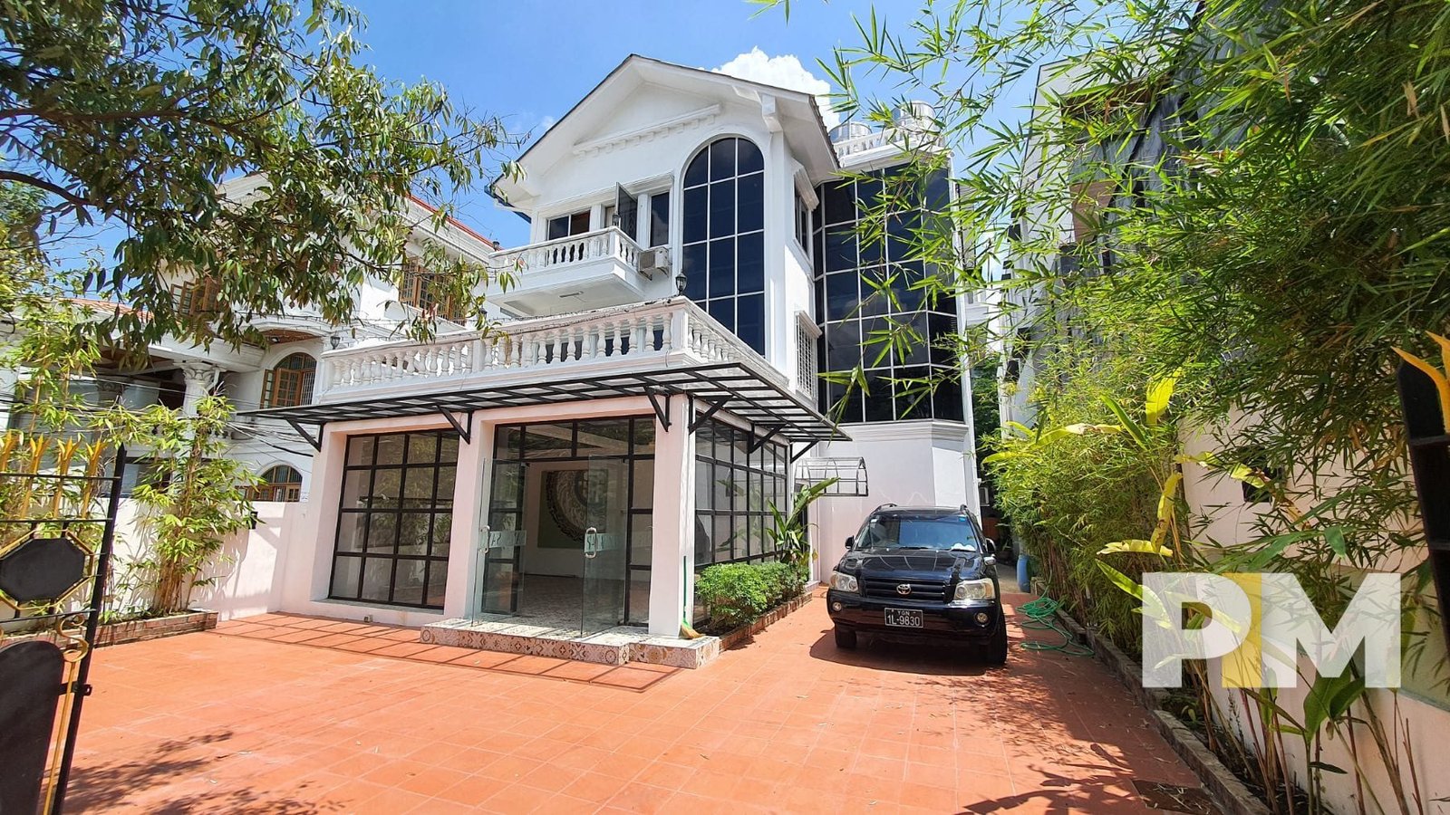 front view with car parking - Yangon Real Estate