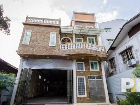 front view with car parking space - properties in Myanmar