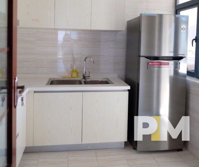 kitchen with fridge - Yangon Real Estate