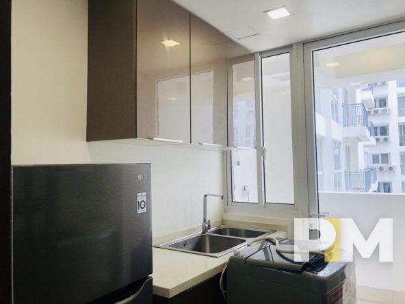 kitchen with fridge - Yangon Real Estate