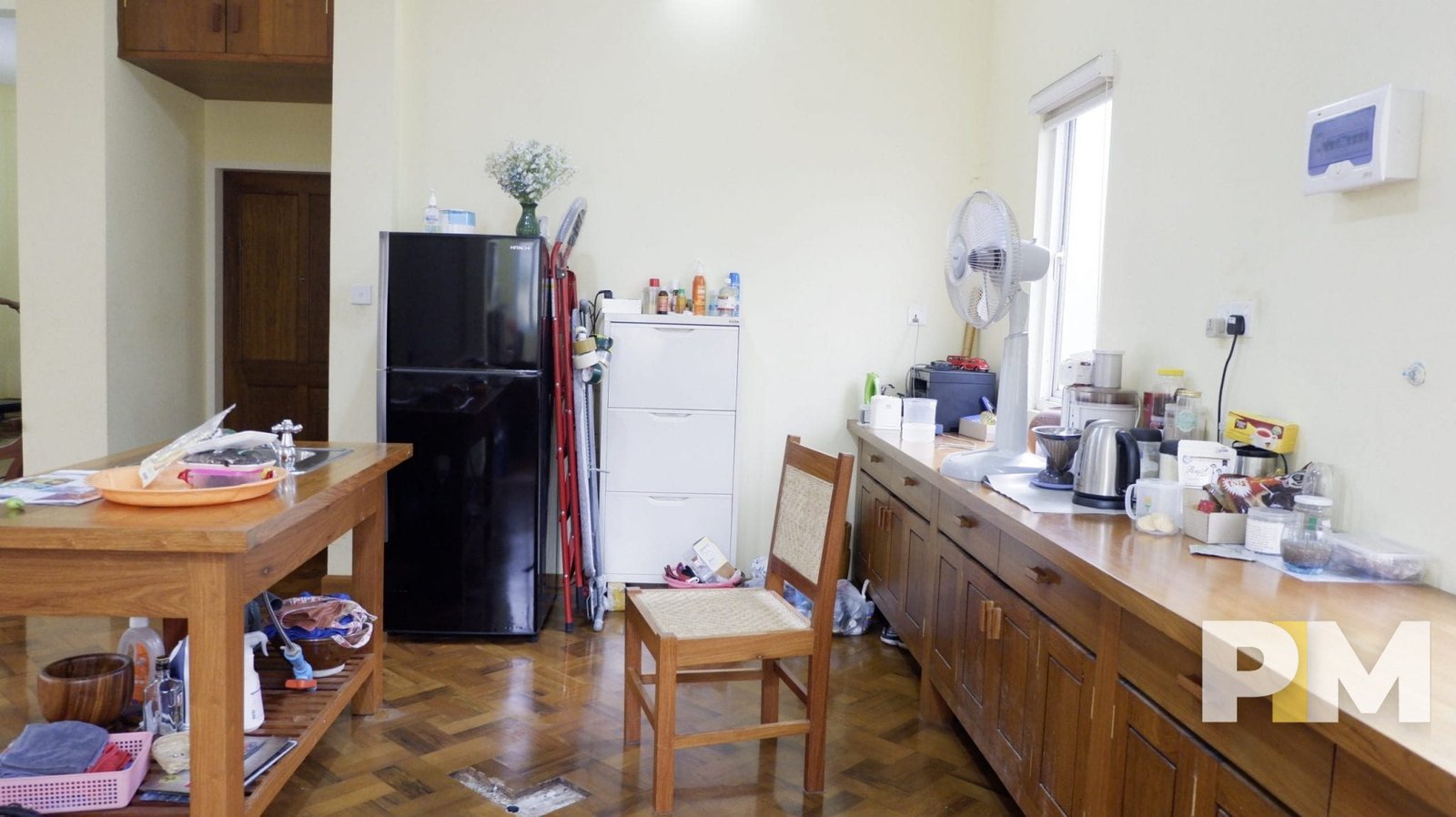 kitchen with fridge - property in Yangon