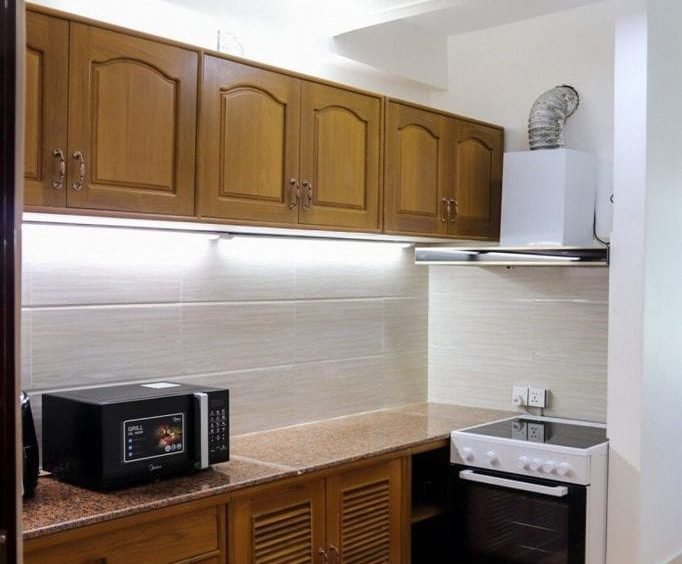 kitchen with microwave - property in Yangon