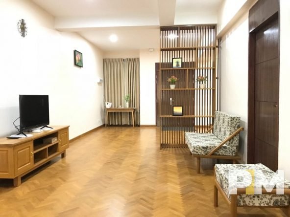 living room with TV - Yangon Real Estate