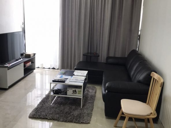 living room with TV - penthouse for rent in Kamayut