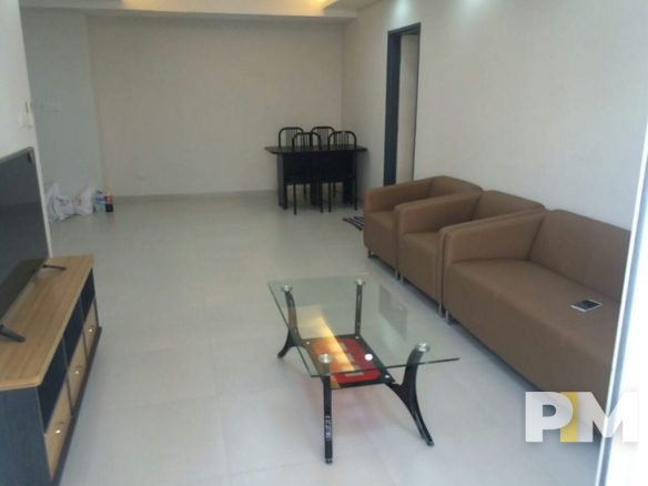 living room with TV - properties in Yangon