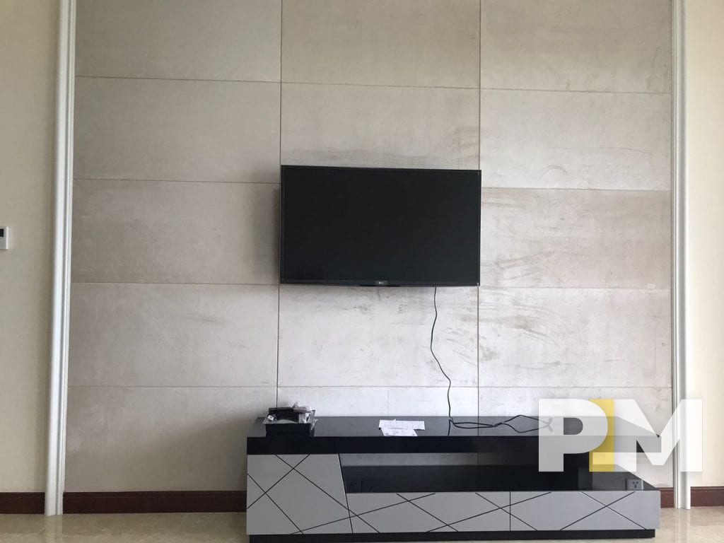 living room with TV - real estate in yangon