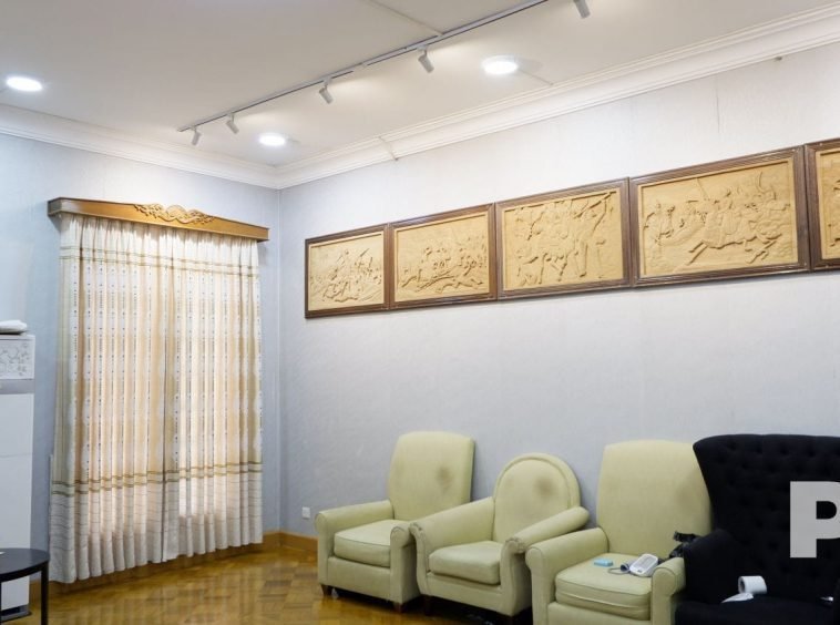 living room with air cooler - property in Yangon