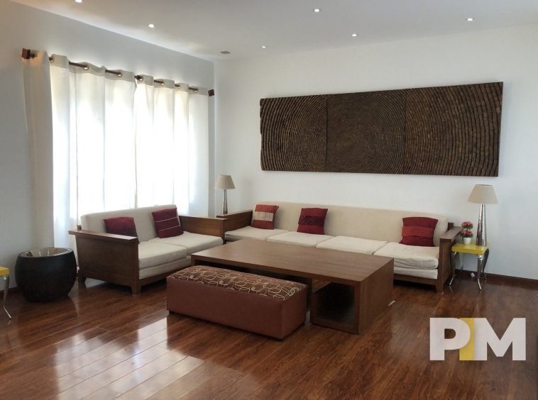 living room with coffee table - Myanmar Real Estate