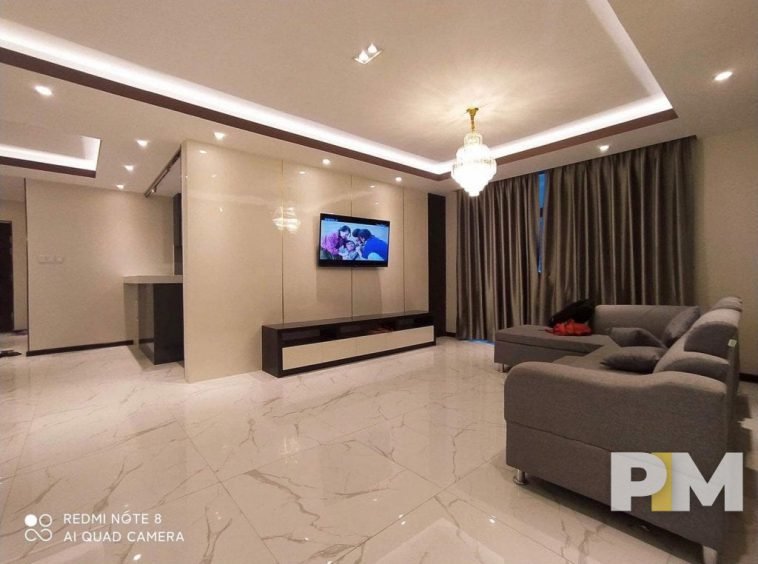 living room with sofa set - Real Estate in Yangon