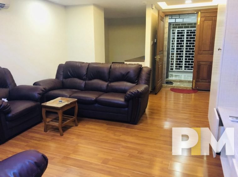 living room with sofa set - property in Yangon