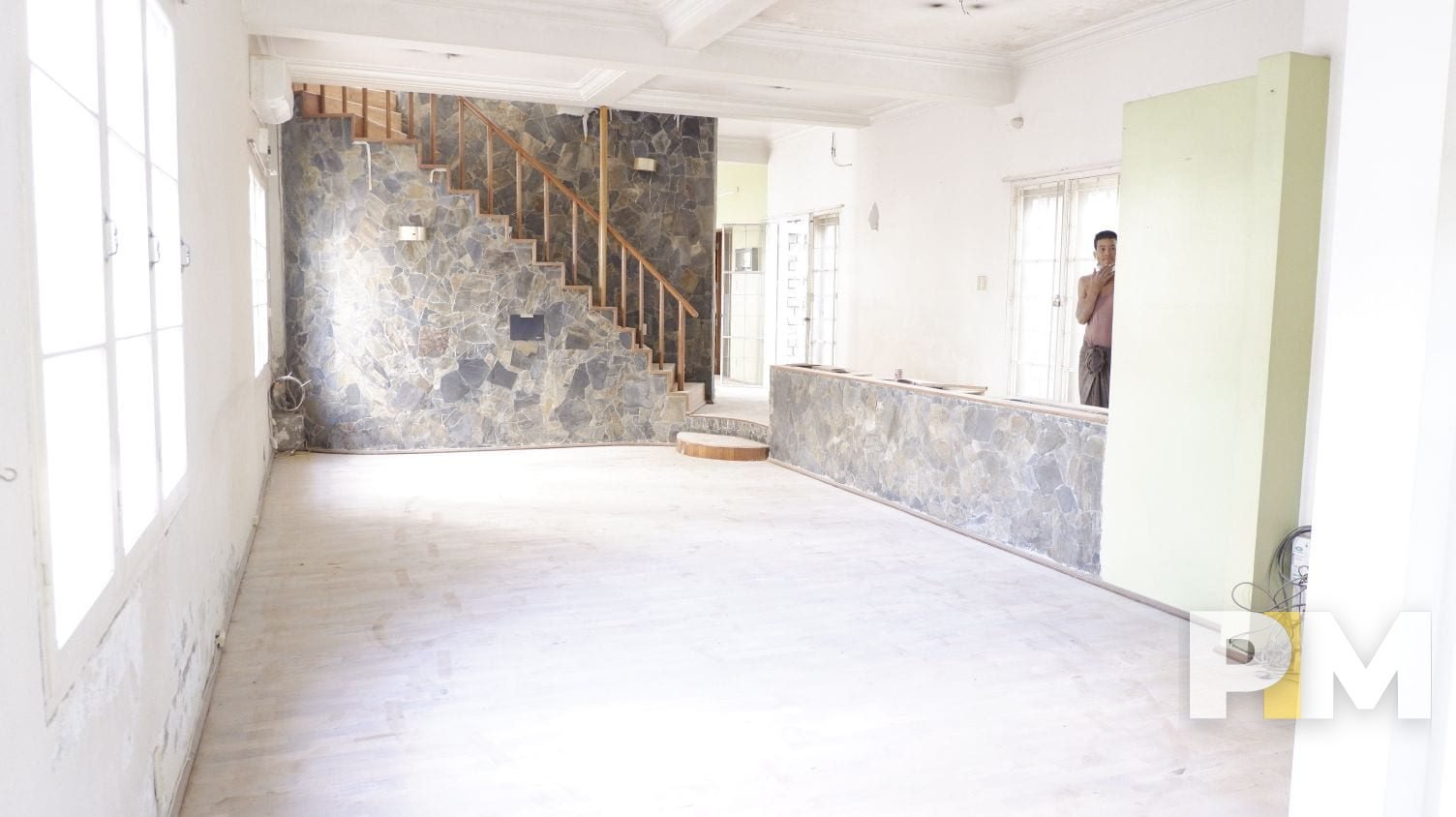 living room with staircase - Yangon Real Estate