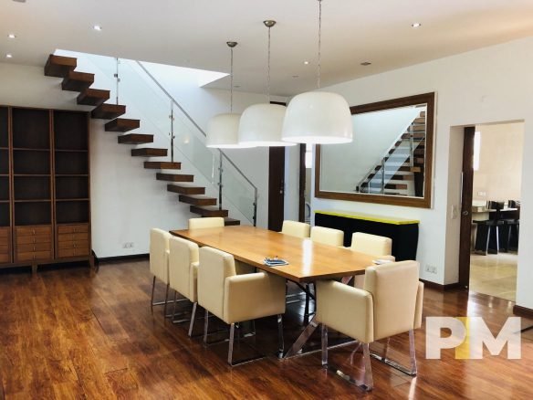 living room with stairs - Yangon Real Estate