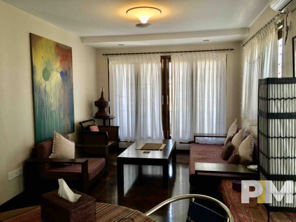 living room with table and seat - Myanmar Real Estate
