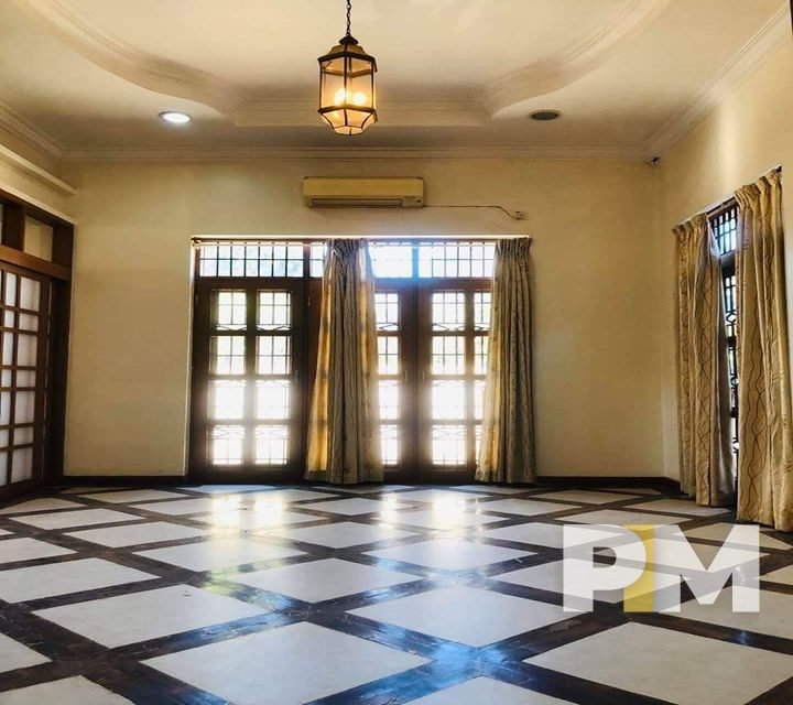 room with french door curtains - Myanmar Real Estate