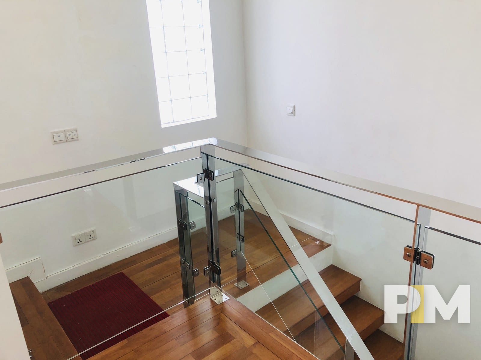 stairs with glass railing - Real Estate in Yangon