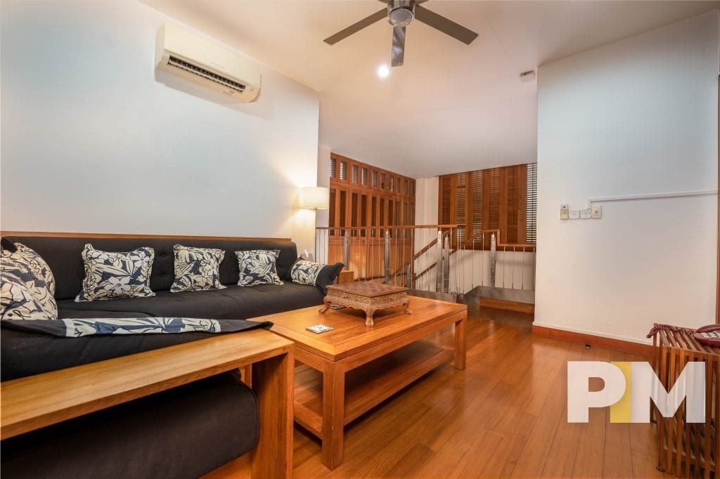 upstair living room with ceiling fan - property in Yangon