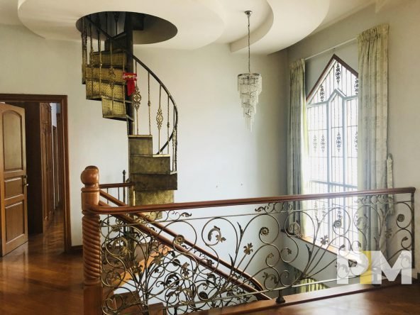 upstairs with spiral staircase - Myanmar Real Estate