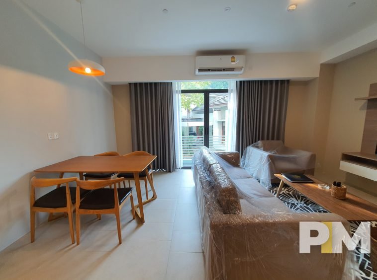 sofa set and coffee table - serviced apartment in yangon