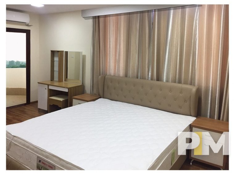 Master Bedroom with bedside desks - Home Rental Yangon