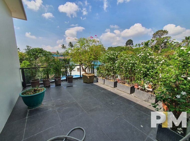 balcony with plants - Myanmar Property