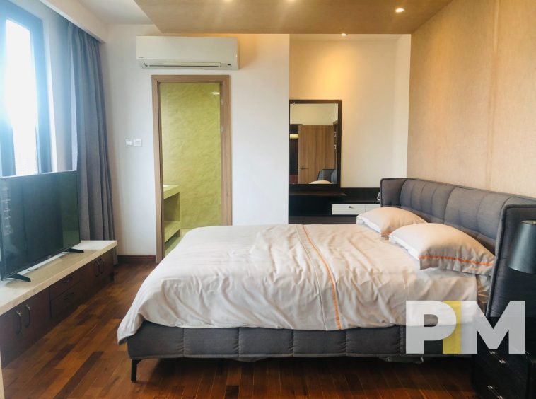 bedroom with bed and mattress - Real Estate in Myanmar