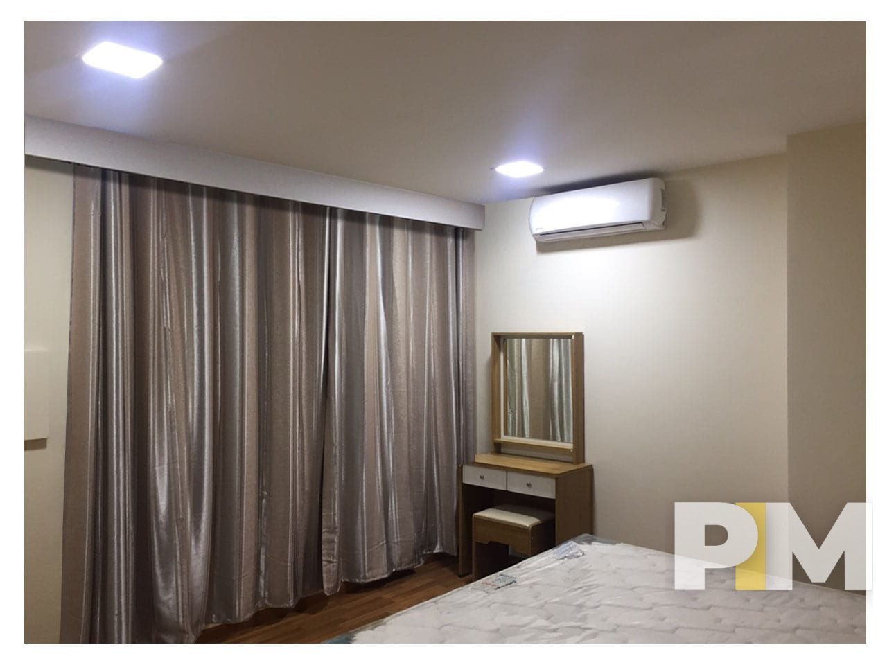 bedroom with air conditioner - Rent in Myanmar