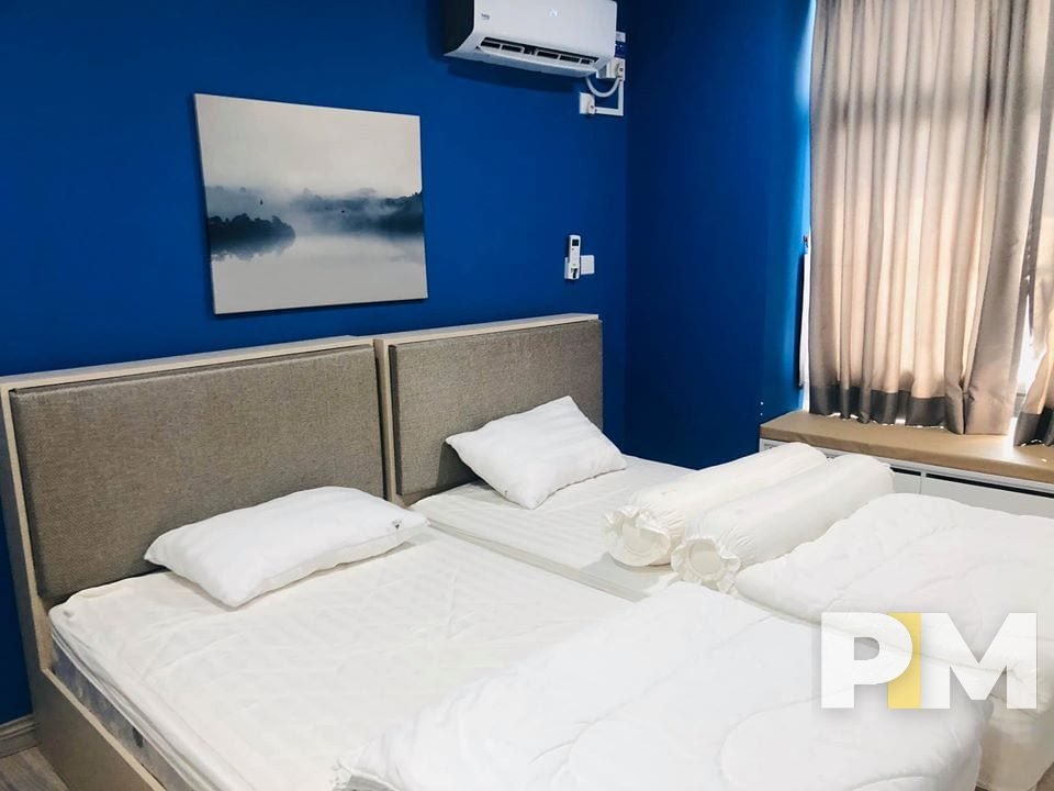 bedroom with air conditioner - properties in Yangon
