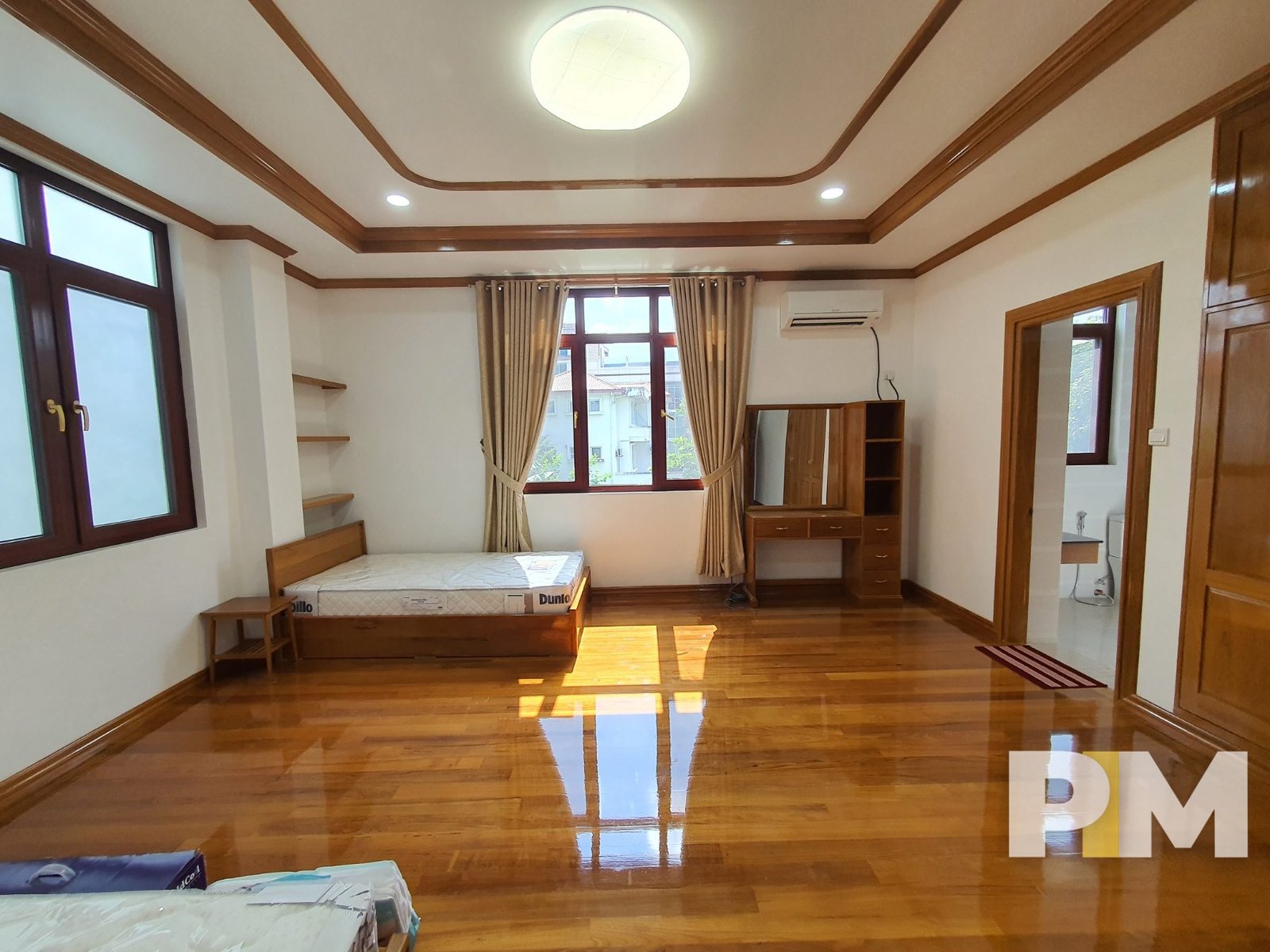 bedroom with vanity mirror - Home Rental Yangon