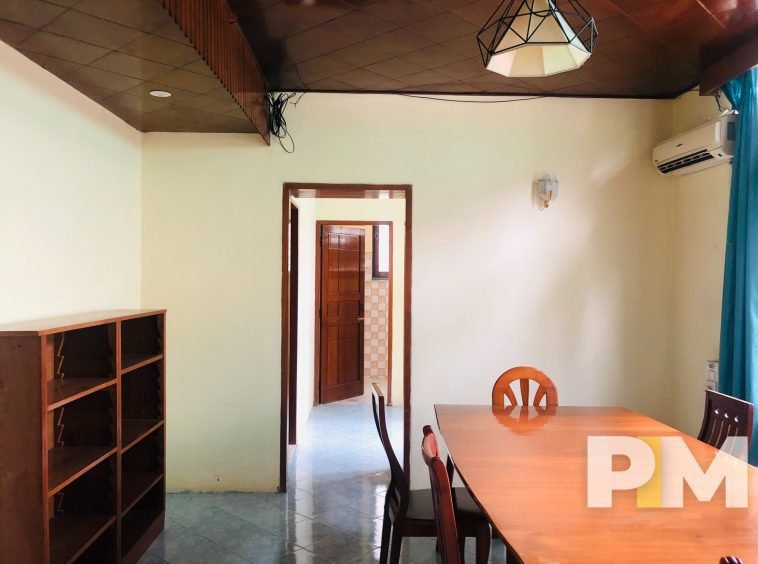 dining room with air conditioner - property in Myanmar