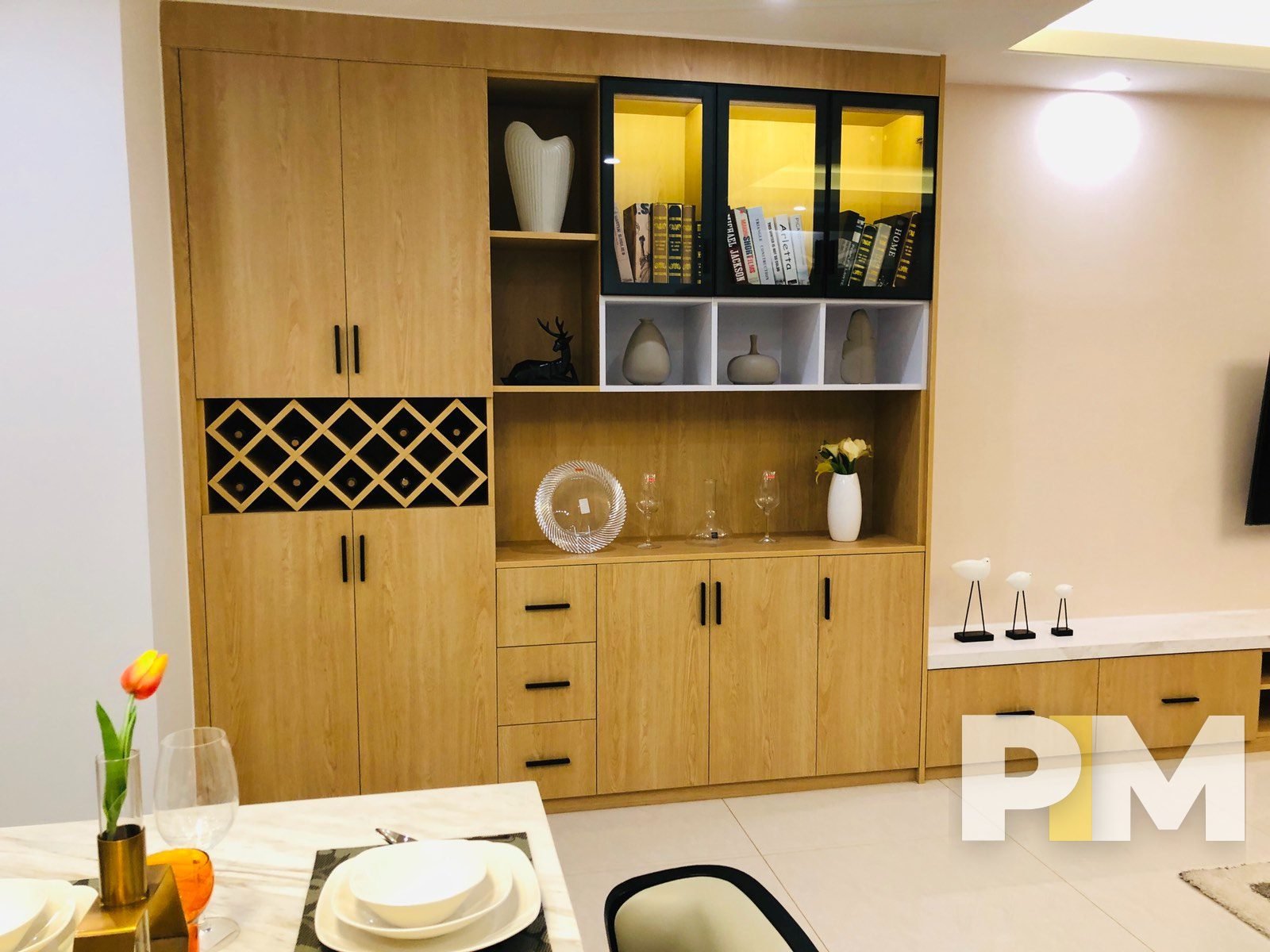 dining room with shelf - properties in Yangon