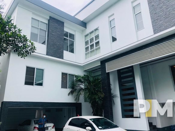 front view of the house with car park - properties in Yangon