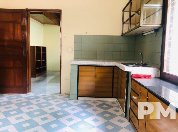 kitchen with cabinets - Rent in Yangon