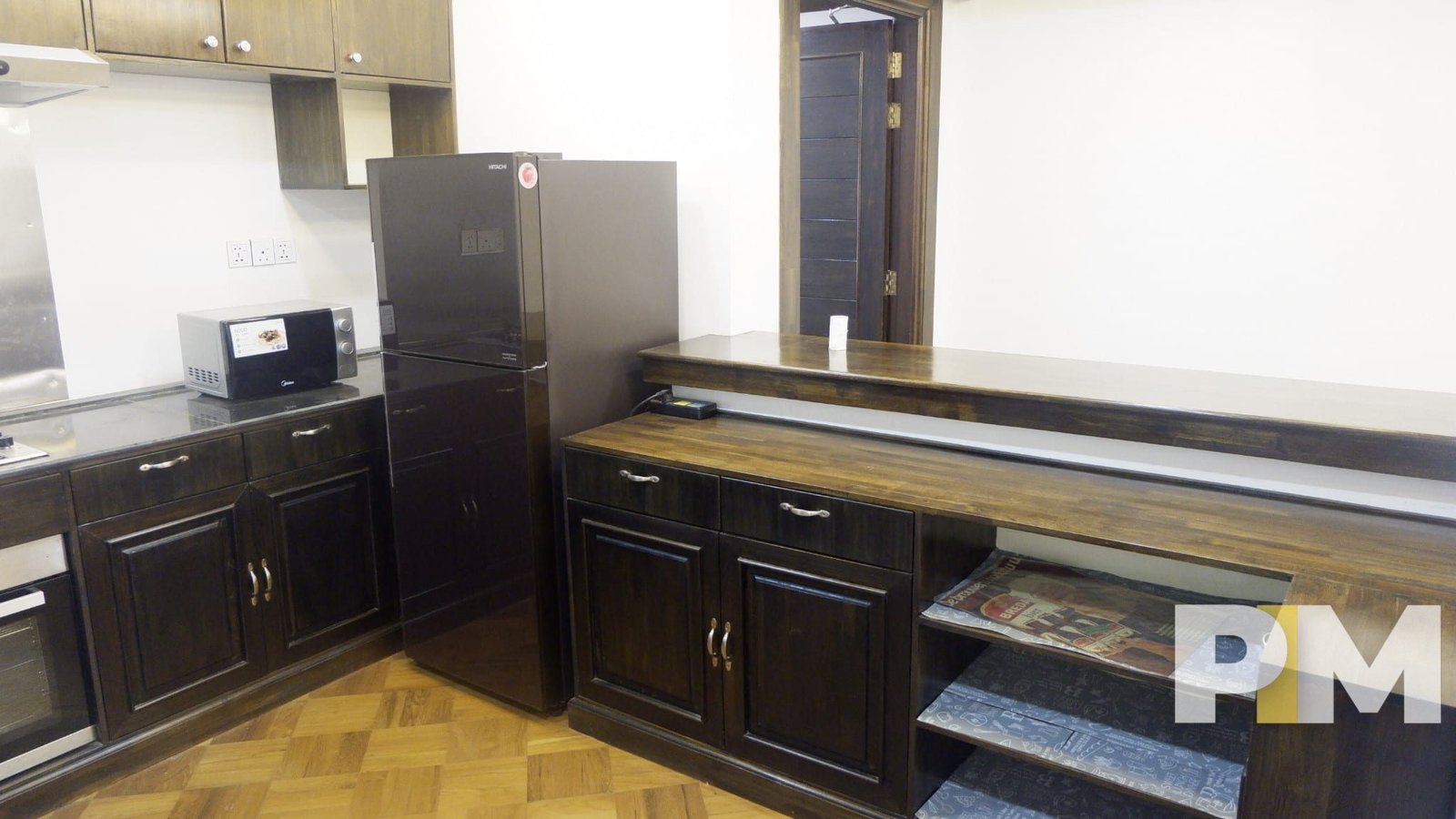 kitchen with fridge - Real Estate in Yangon