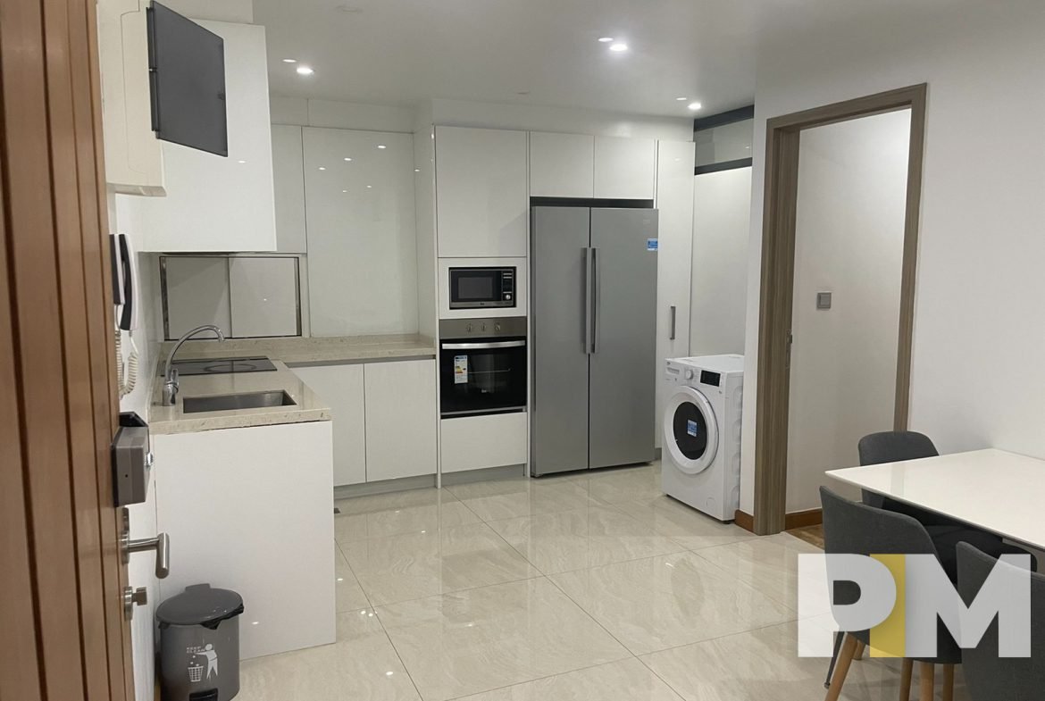 kitchen with fridge - Yangon Property