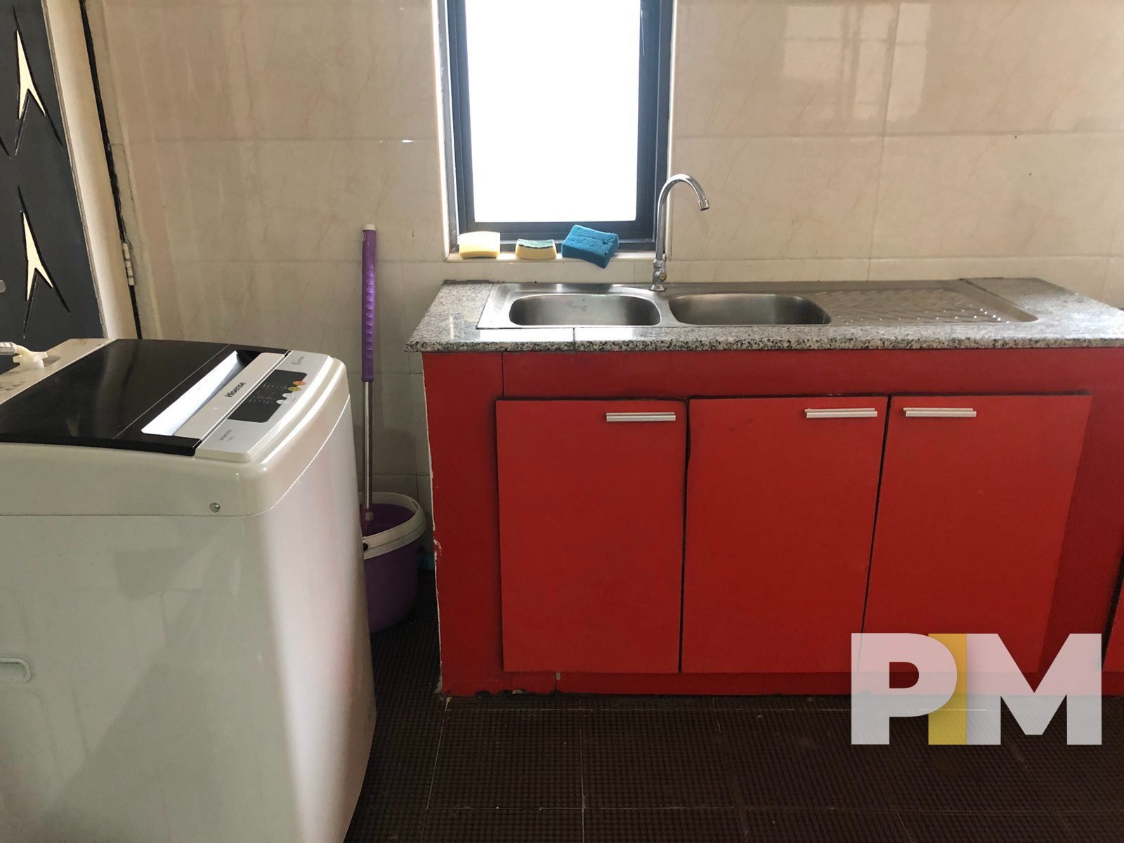 kitchen with washing machine - properties in Myanmar