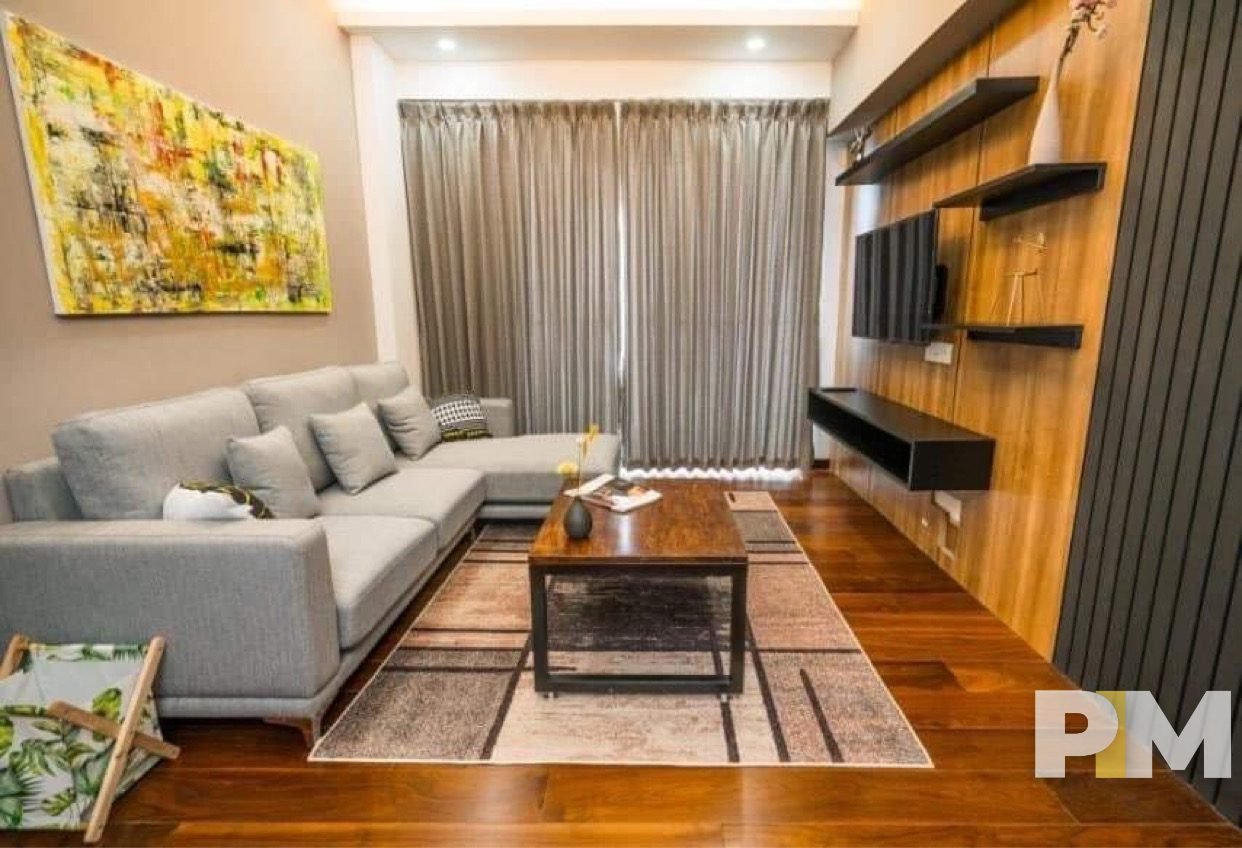 living room with TV - Rent in Yangon