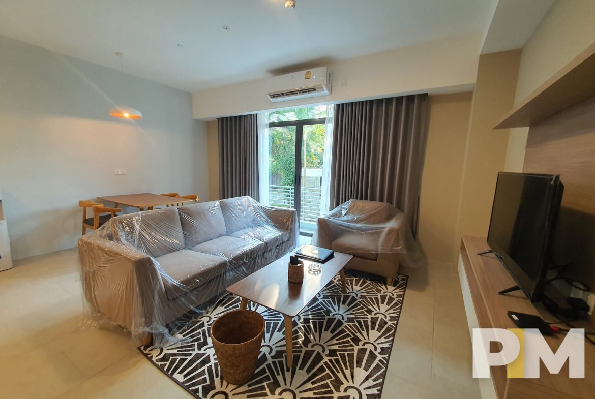 living room with TV - Yangon Property