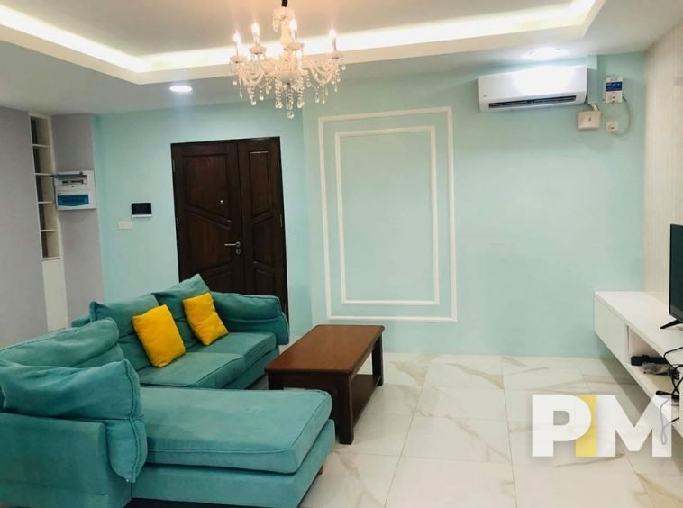 living room with air conditioner - Real Estate in Yangon
