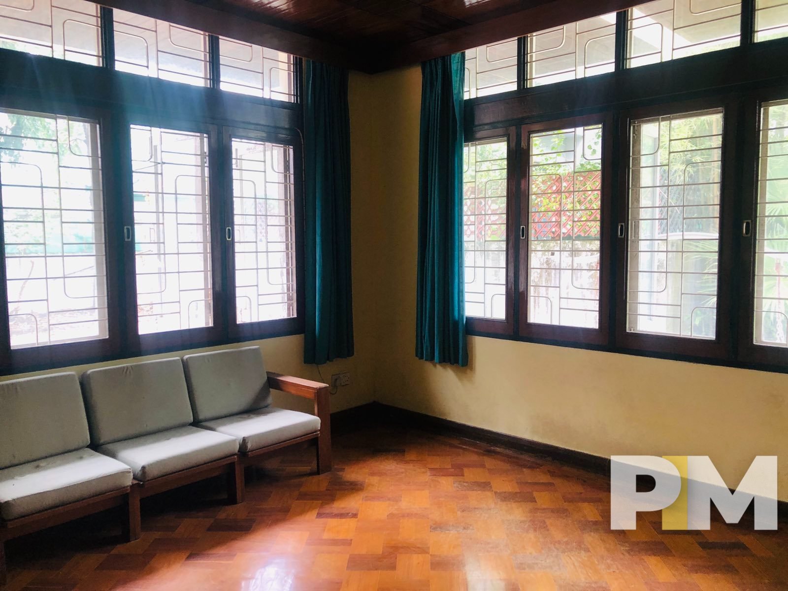 living room with curtains - Yangon Property