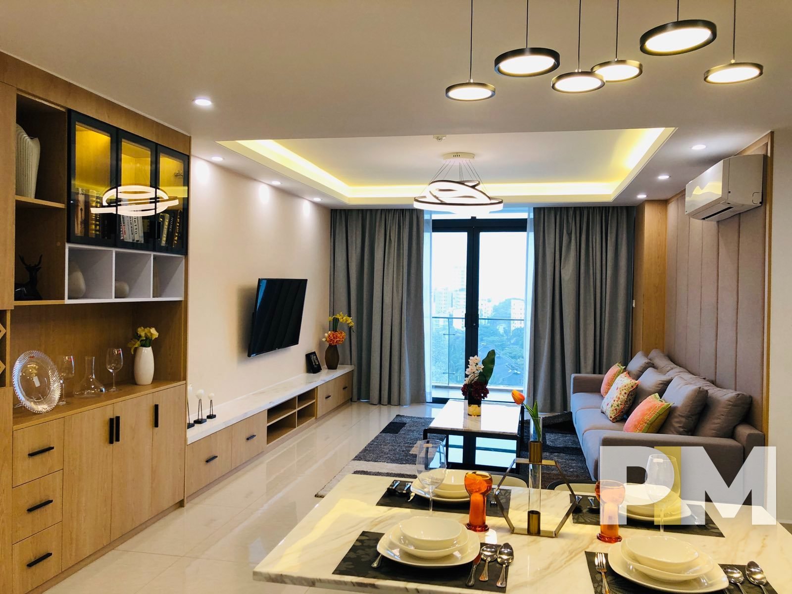 living room with dining space - Yangon Real Estate