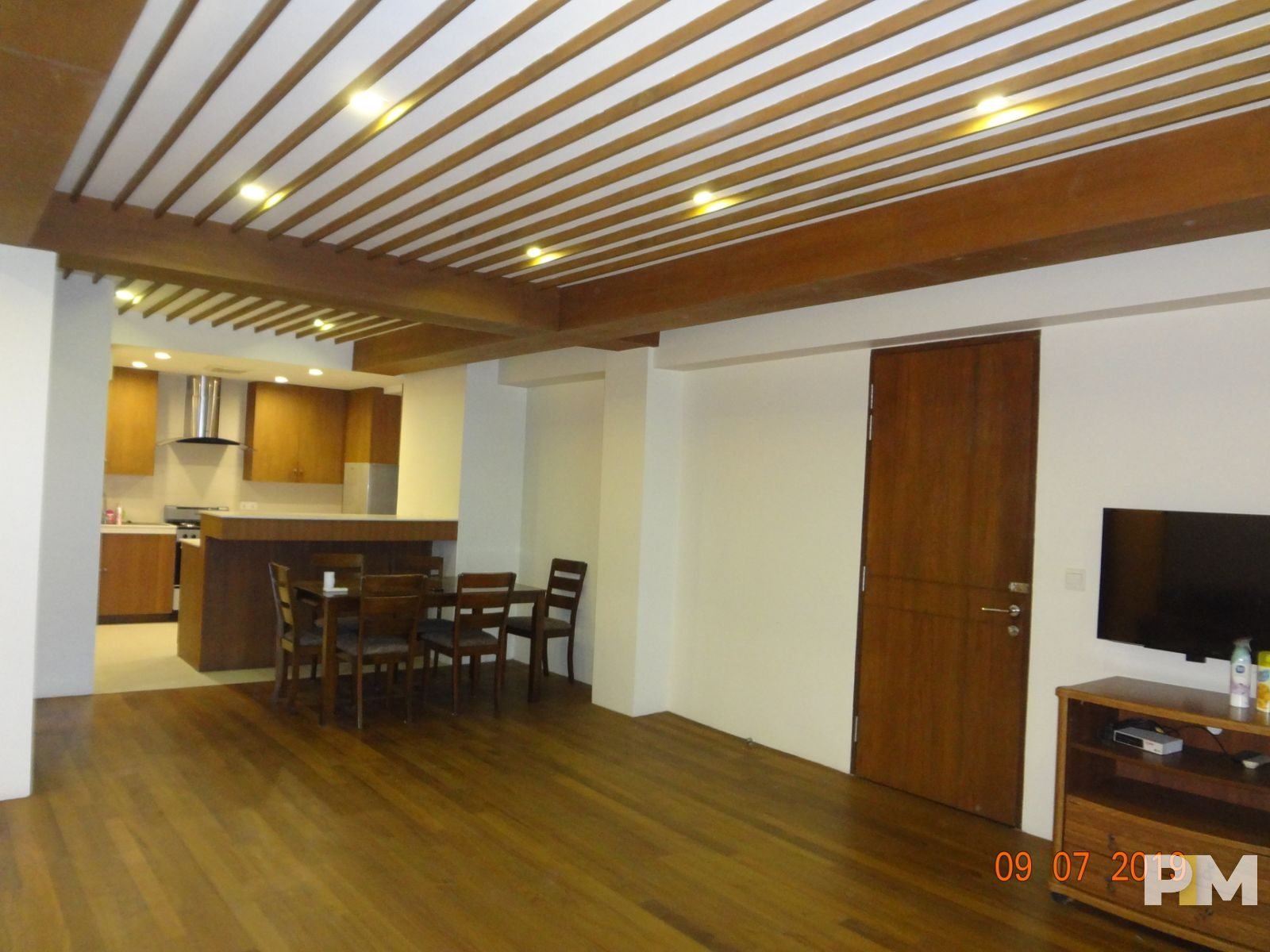 living room with open kitchen - Yangon Property