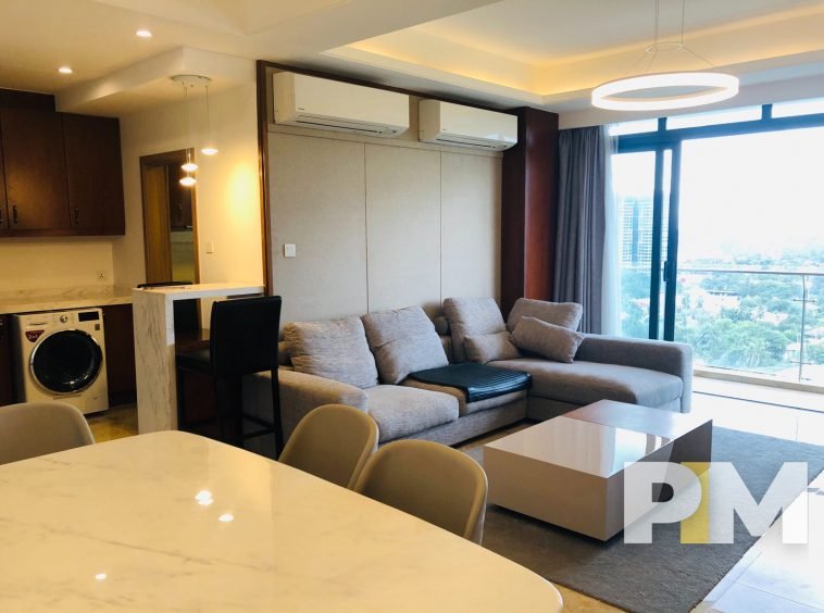 living room with sofa - Condo for rent in Yankin