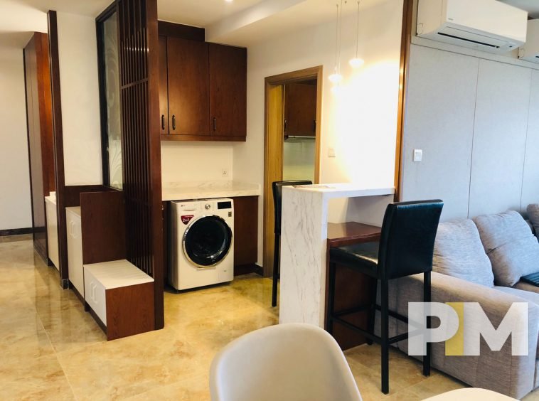 living room with washing machine - Real Estate in Yangon