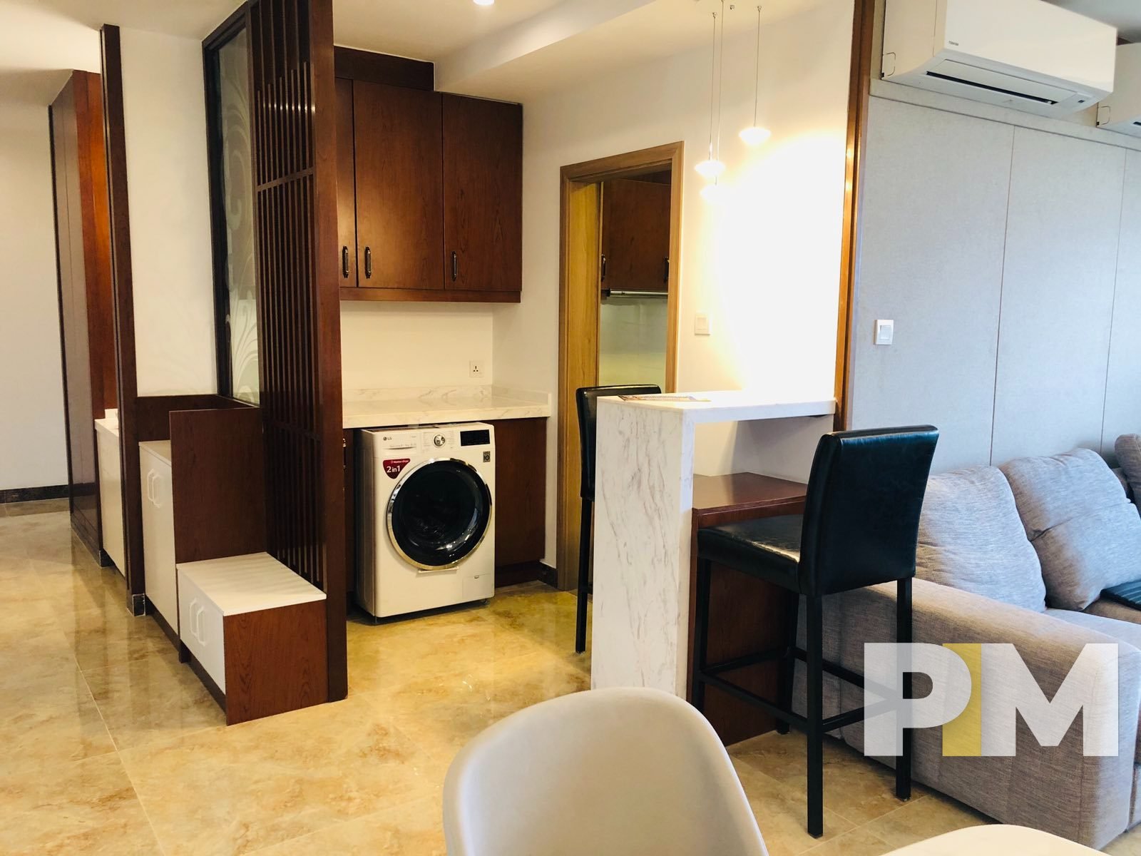 living room with washing machine - Real Estate in Yangon